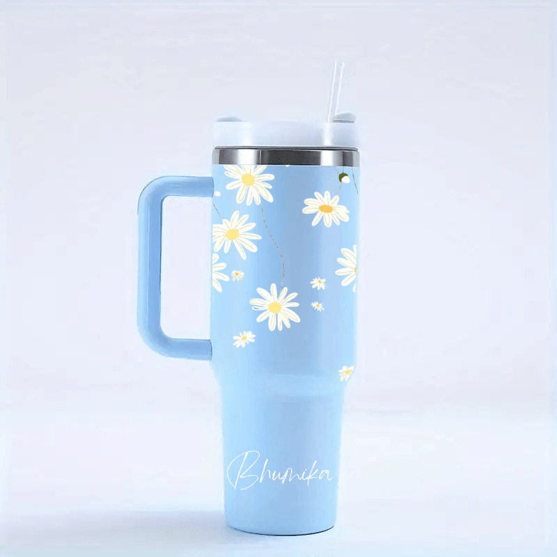 Personalized BotaniCup™ Tumbler with Straw & Lid - Memories InsiteWHITE FLOWERS PRINTED TUMBLER-1